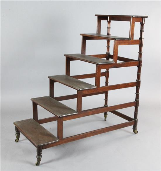 A set of Regency mahogany library steps, W.1ft 11in. D.3ft 7in. H.3ft 11in.